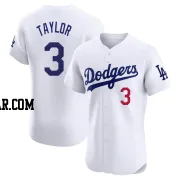 Chris Taylor Men's Los Angeles Dodgers White Elite Home Jersey