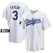 Chris Taylor Men's Los Angeles Dodgers White Replica 2024 World Tour Seoul Series Home Jersey