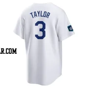 Chris Taylor Men's Los Angeles Dodgers White Replica 2024 World Tour Seoul Series Home Jersey