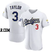 Chris Taylor Men's Los Angeles Dodgers White/Gold Authentic 2021 Gold Program Player Jersey