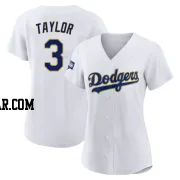 Chris Taylor Women's Los Angeles Dodgers White/Gold Authentic 2021 Gold Program Player Jersey