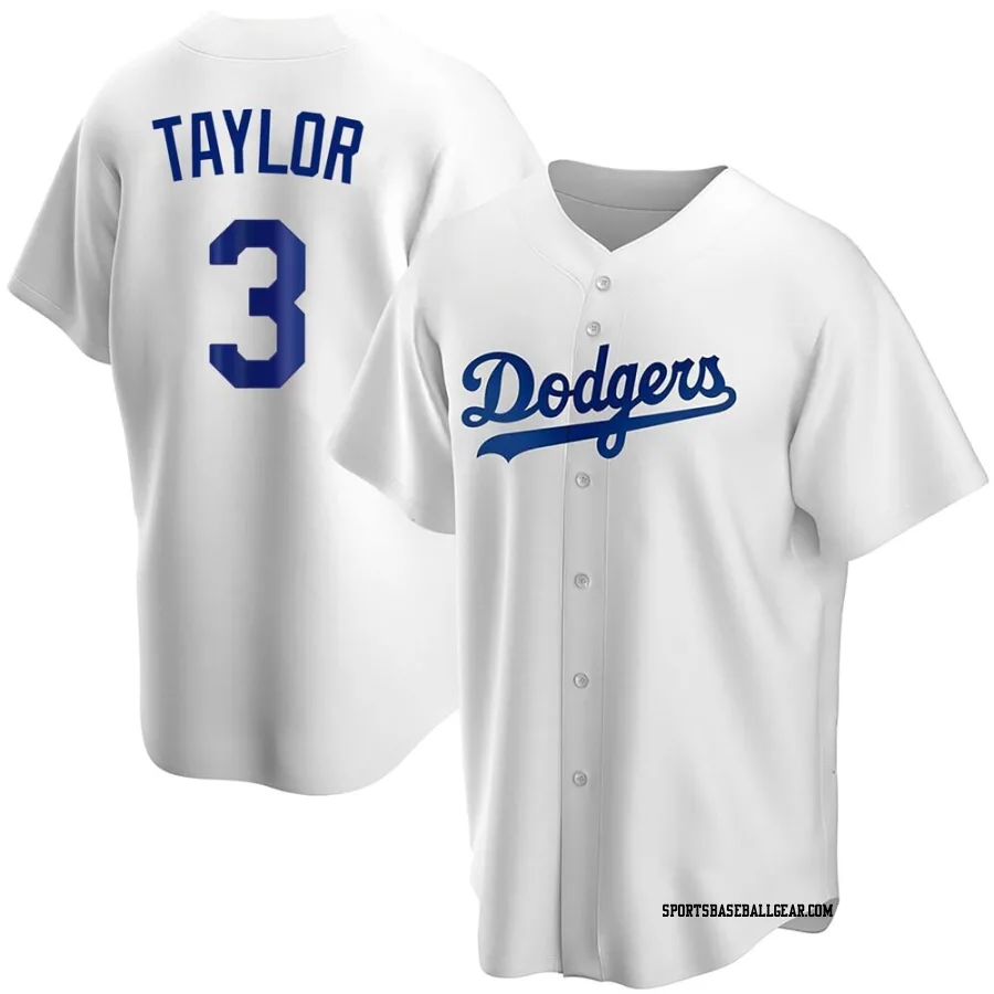 Chris Taylor Youth Los Angeles Dodgers White Replica Home Jersey