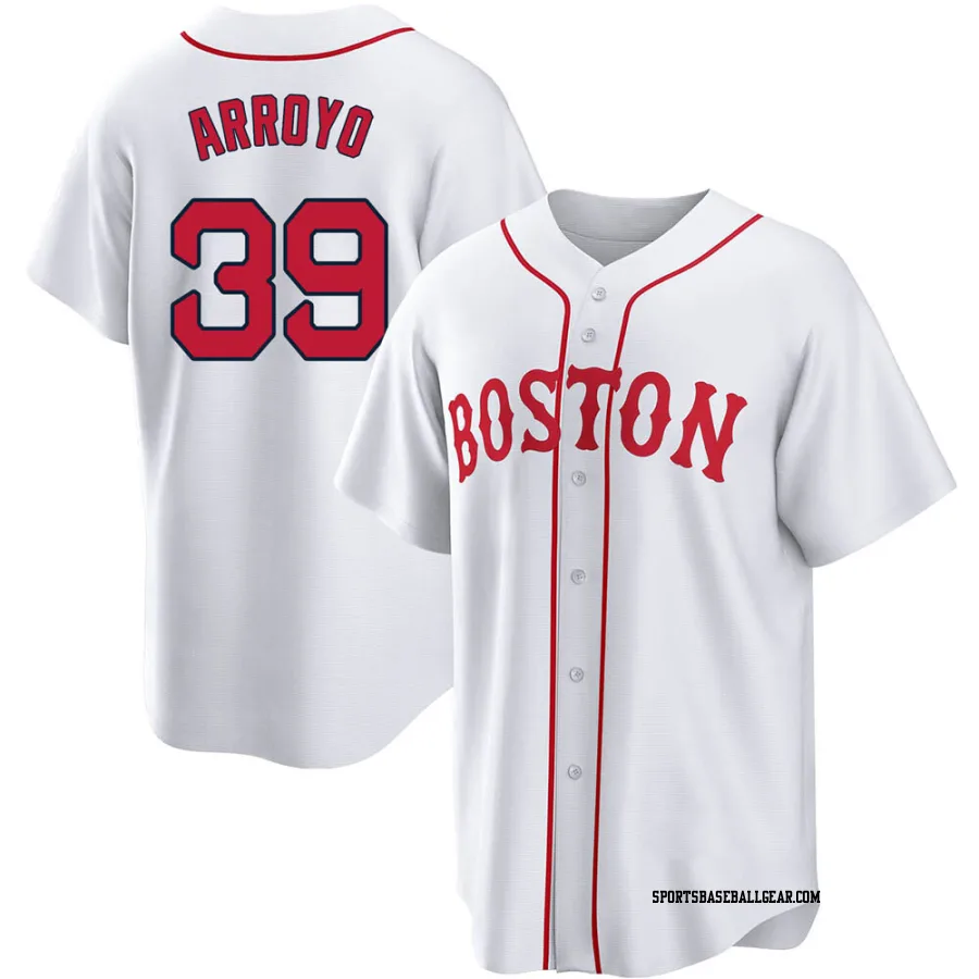 Christian Arroyo Youth Boston Red Sox White Replica 2021 Patriots' Day Jersey