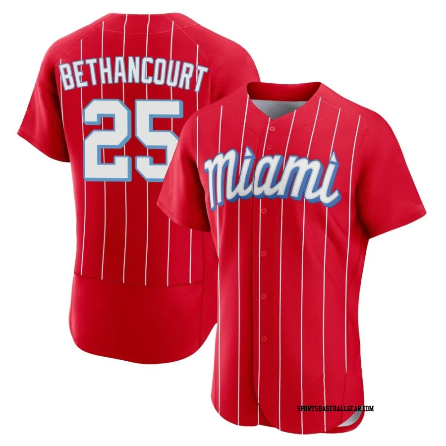 Christian Bethancourt Men's Miami Marlins Red Authentic 2021 City Connect Jersey