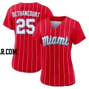 Christian Bethancourt Women's Miami Marlins Red Authentic 2021 City Connect Jersey