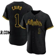 Christian Cairo Men's Atlanta Braves Black Authentic Snake Skin City Jersey