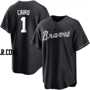 Christian Cairo Men's Atlanta Braves Black/White Replica Jersey