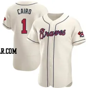 Christian Cairo Men's Atlanta Braves Cream Authentic Alternate Jersey