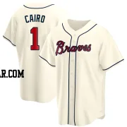 Christian Cairo Men's Atlanta Braves Cream Replica Alternate Jersey