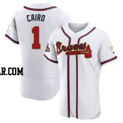 Christian Cairo Men's Atlanta Braves Gold Authentic White 2022 Program Jersey