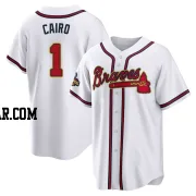 Christian Cairo Men's Atlanta Braves Gold Replica White 2022 Program Jersey