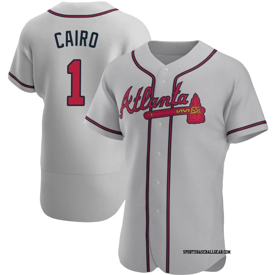 Christian Cairo Men's Atlanta Braves Gray Authentic Road Jersey