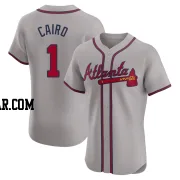 Christian Cairo Men's Atlanta Braves Gray Elite Road Jersey