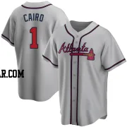 Christian Cairo Men's Atlanta Braves Gray Replica Road Jersey