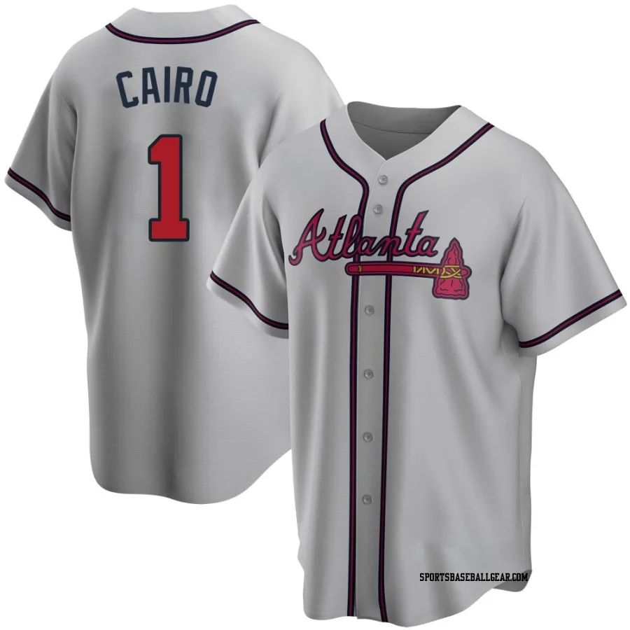 Christian Cairo Men's Atlanta Braves Gray Replica Road Jersey