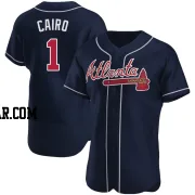 Christian Cairo Men's Atlanta Braves Navy Authentic Alternate Jersey