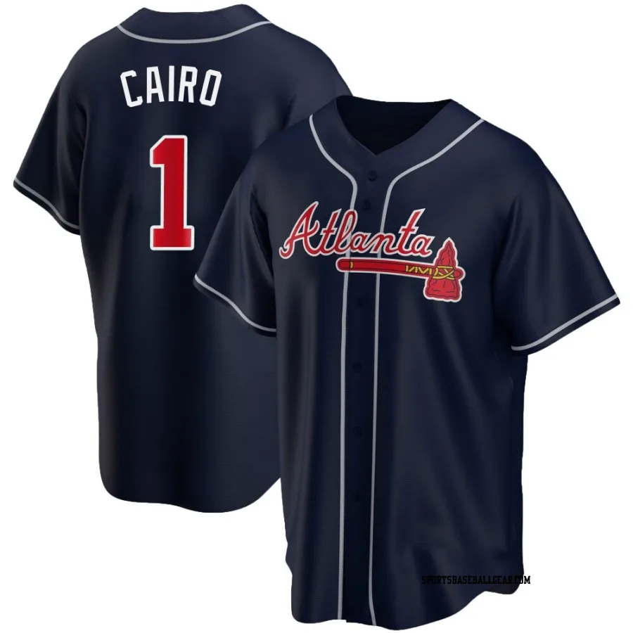 Christian Cairo Men's Atlanta Braves Navy Replica Alternate Jersey