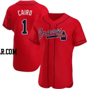 Christian Cairo Men's Atlanta Braves Red Authentic Alternate Jersey