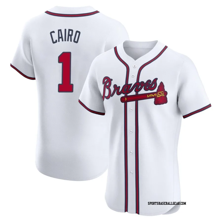 Christian Cairo Men's Atlanta Braves White Elite Home Jersey