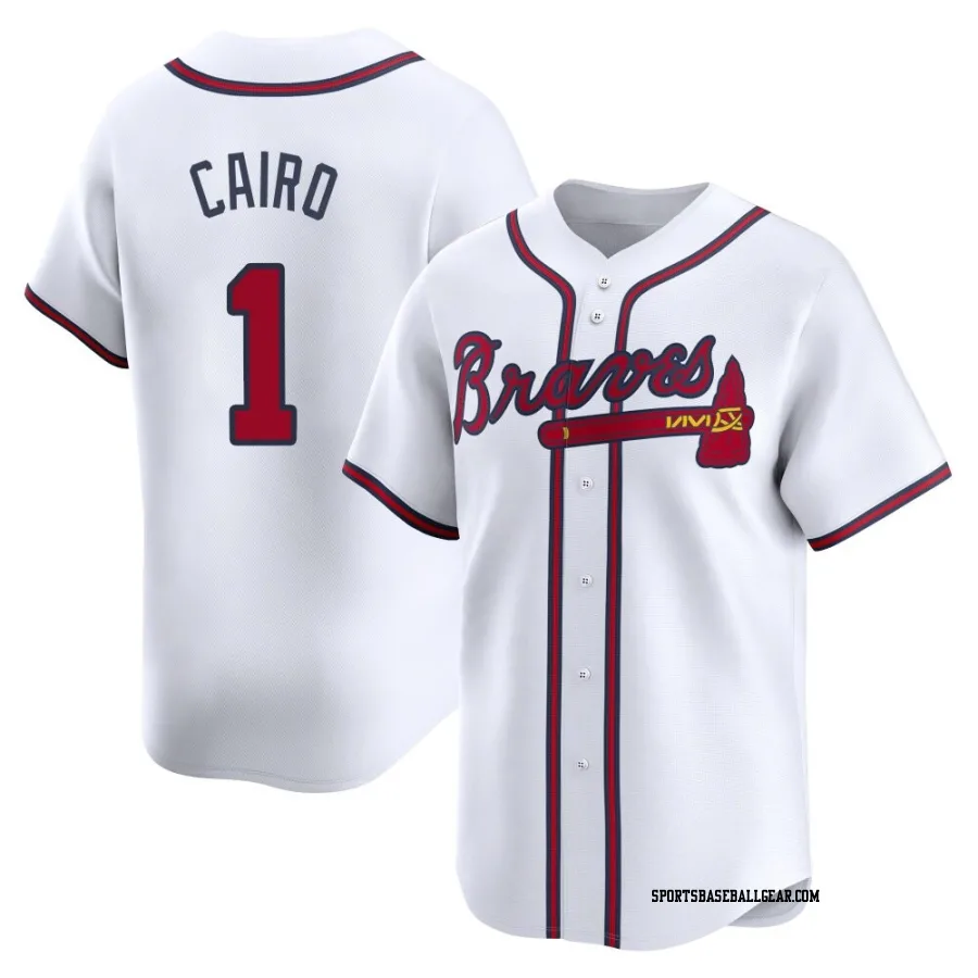 Christian Cairo Men's Atlanta Braves White Limited Home Jersey