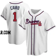 Christian Cairo Men's Atlanta Braves White Replica Home Jersey