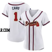 Christian Cairo Women's Atlanta Braves Gold Authentic White 2022 Program Jersey