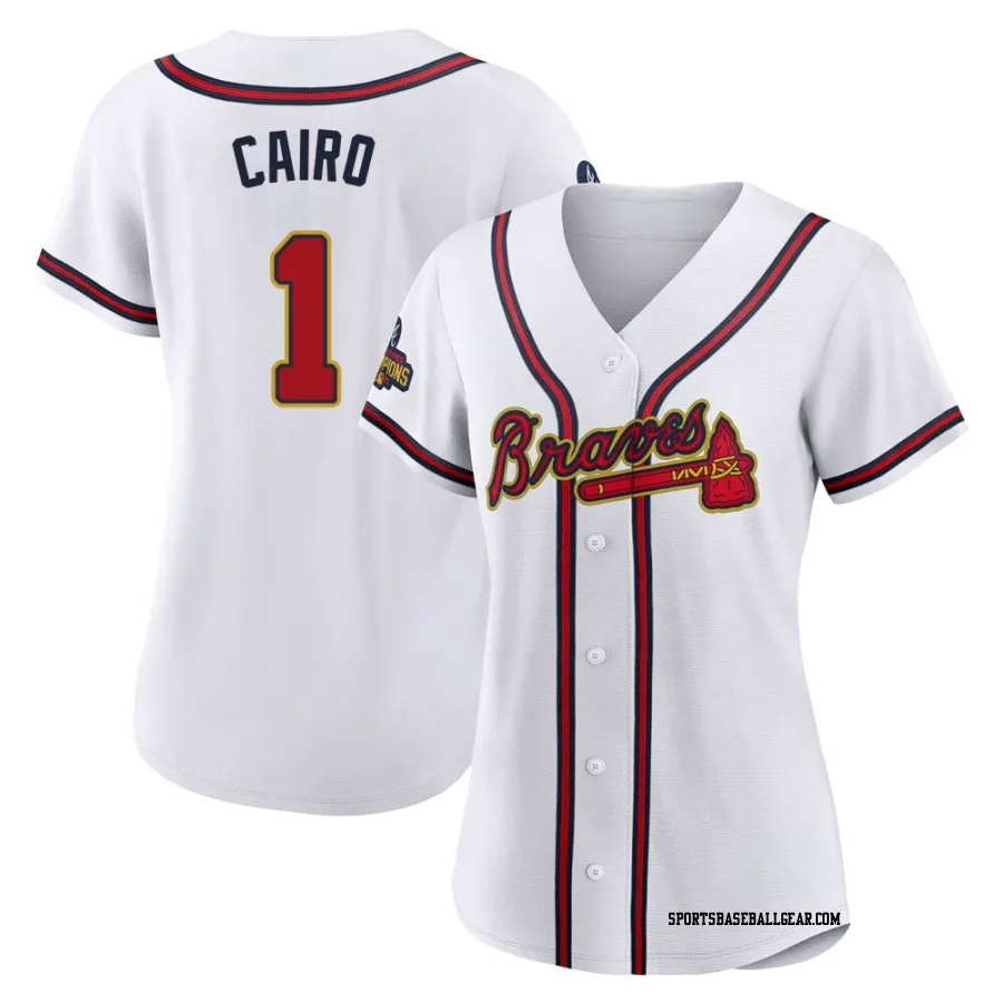 Christian Cairo Women's Atlanta Braves Gold Authentic White 2022 Program Jersey