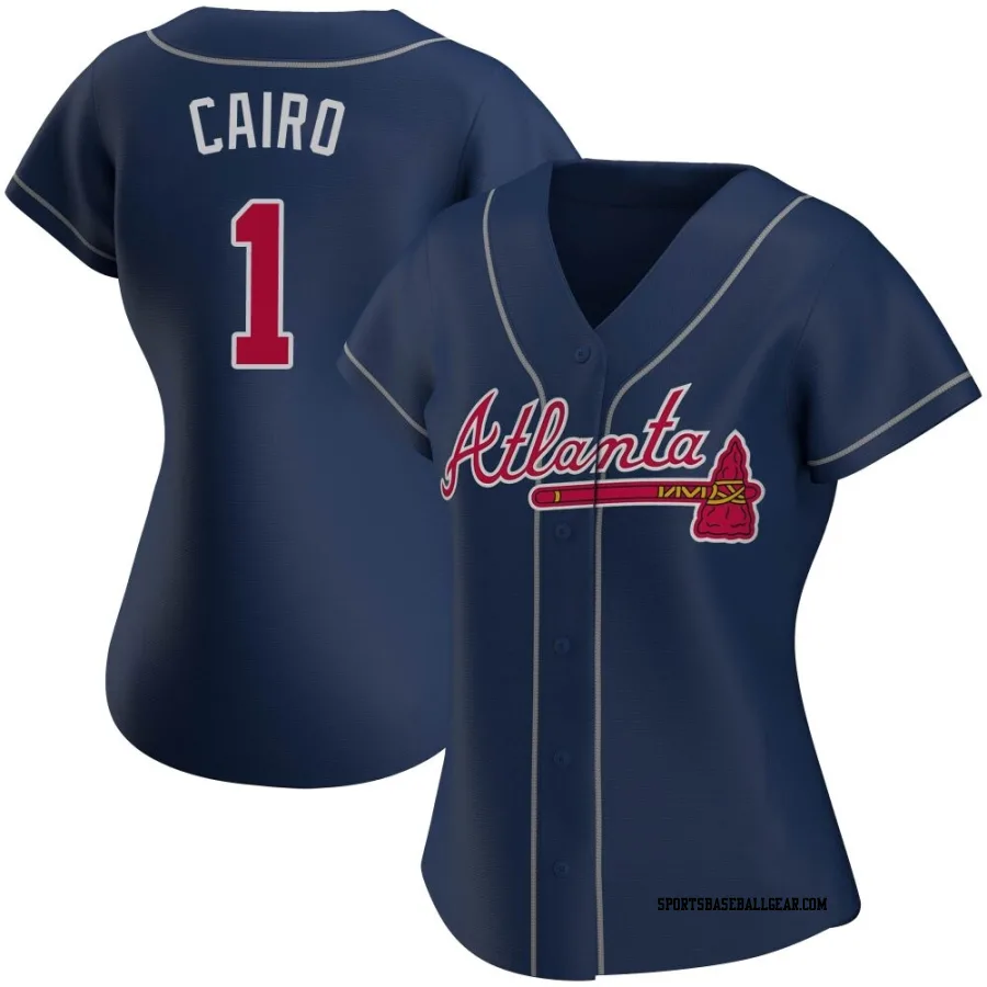 Christian Cairo Women's Atlanta Braves Navy Authentic Alternate Jersey