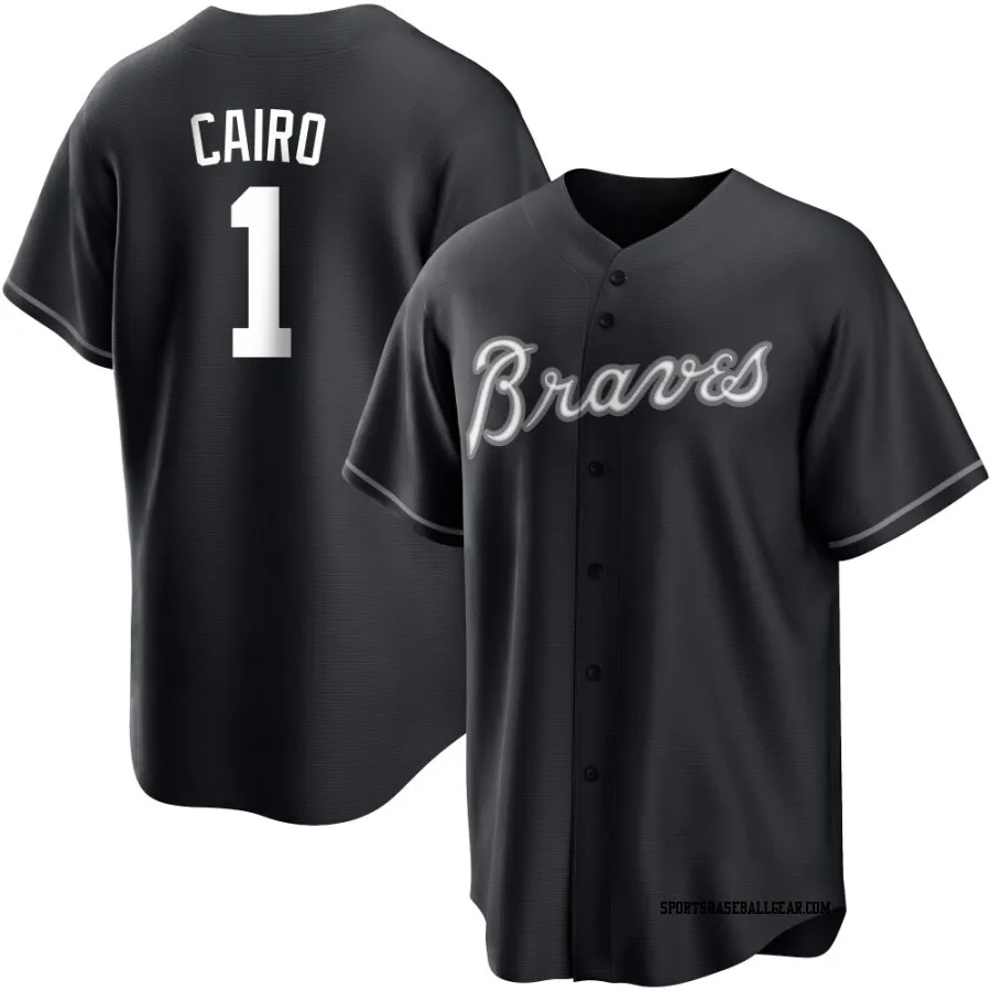 Christian Cairo Youth Atlanta Braves Black/White Replica Jersey