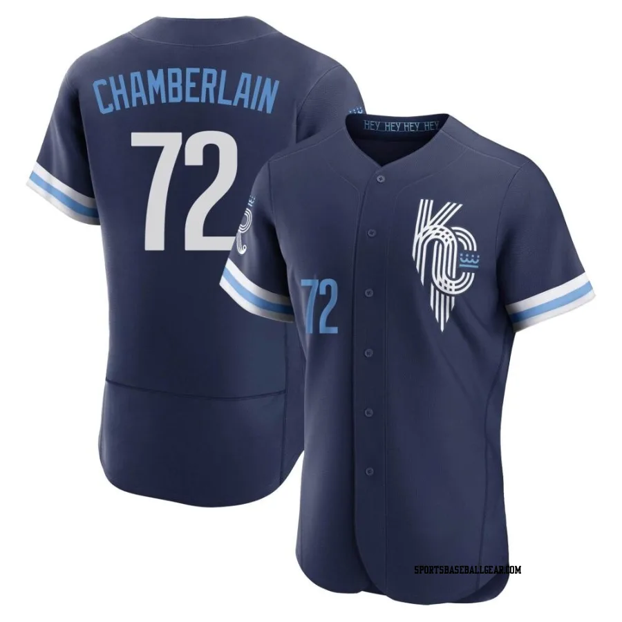 Christian Chamberlain Men's Kansas City Royals Navy Authentic 2022 City Connect Jersey