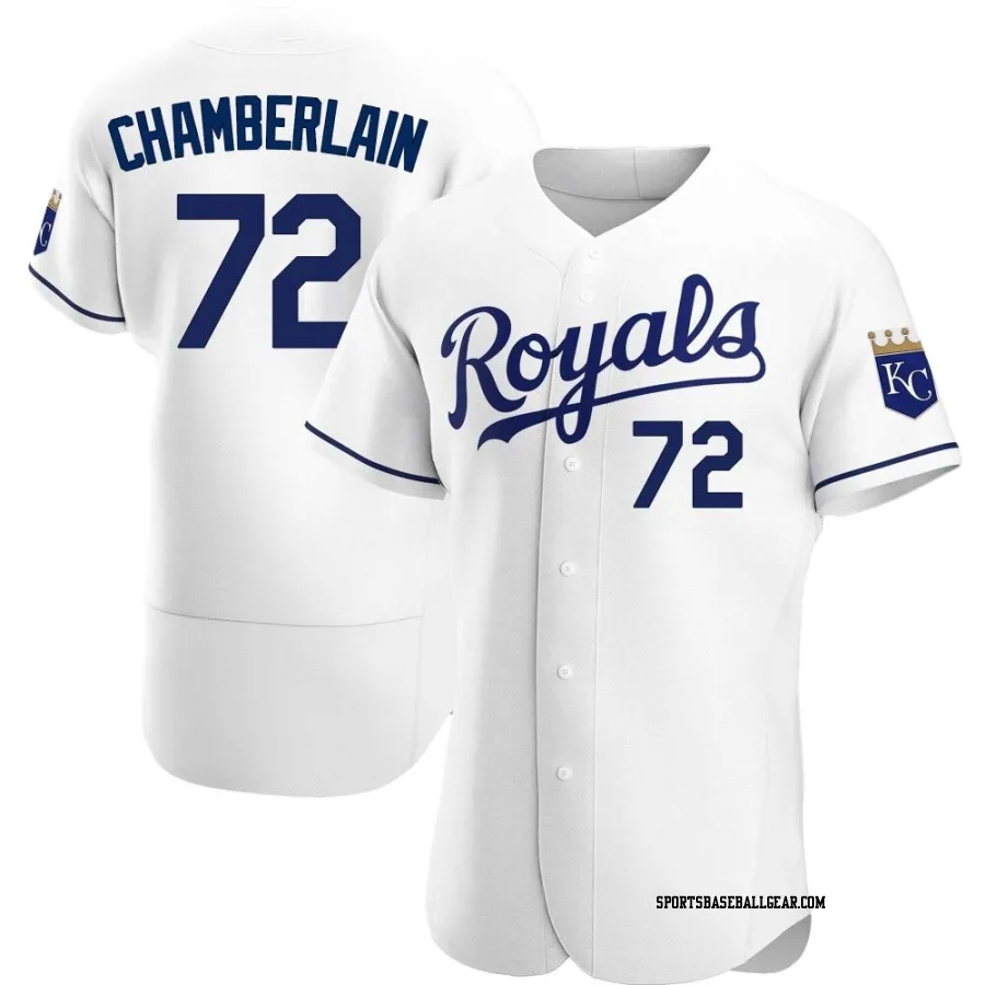 Christian Chamberlain Men's Kansas City Royals White Authentic Home Jersey