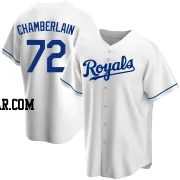 Christian Chamberlain Men's Kansas City Royals White Replica Home Jersey