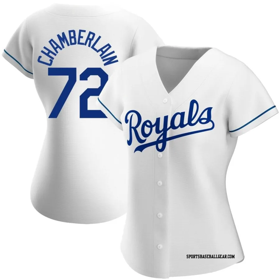 Christian Chamberlain Women's Kansas City Royals White Replica Home Jersey