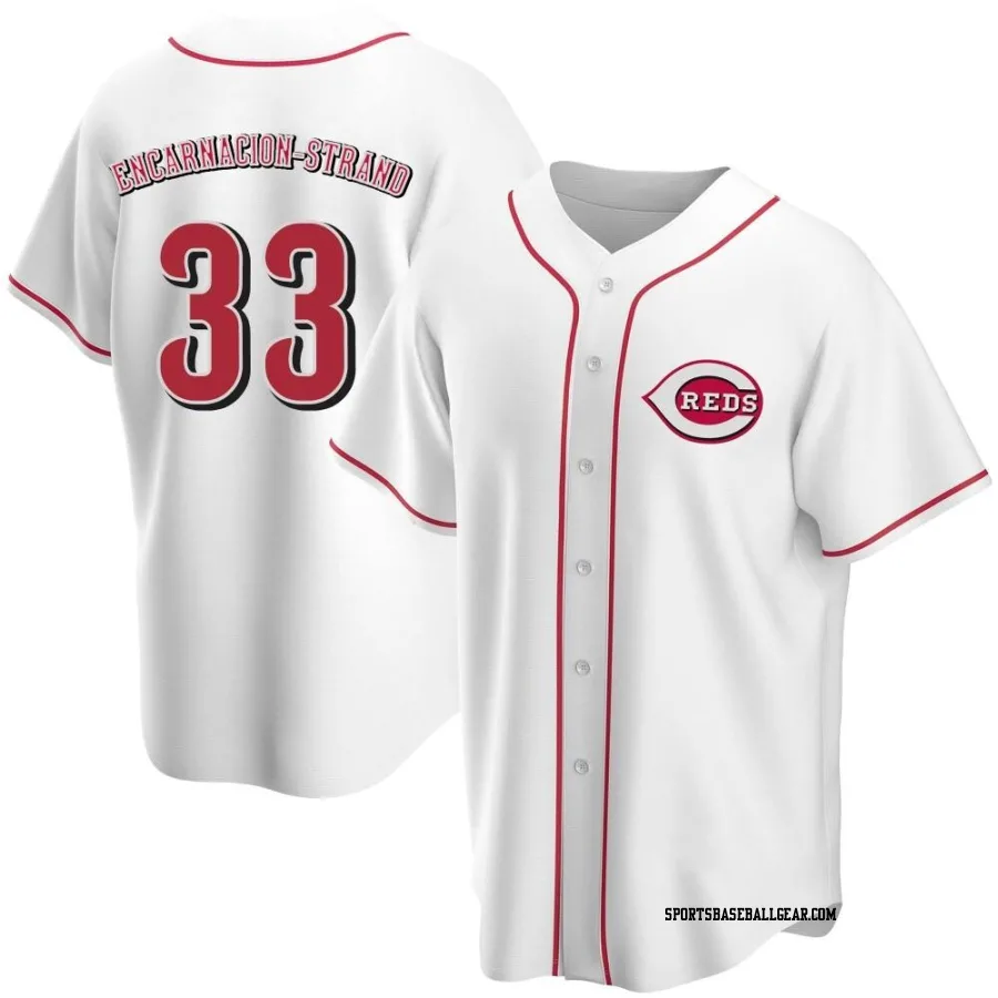 Christian Encarnacion-Strand Men's Cincinnati Reds White Replica Home Jersey