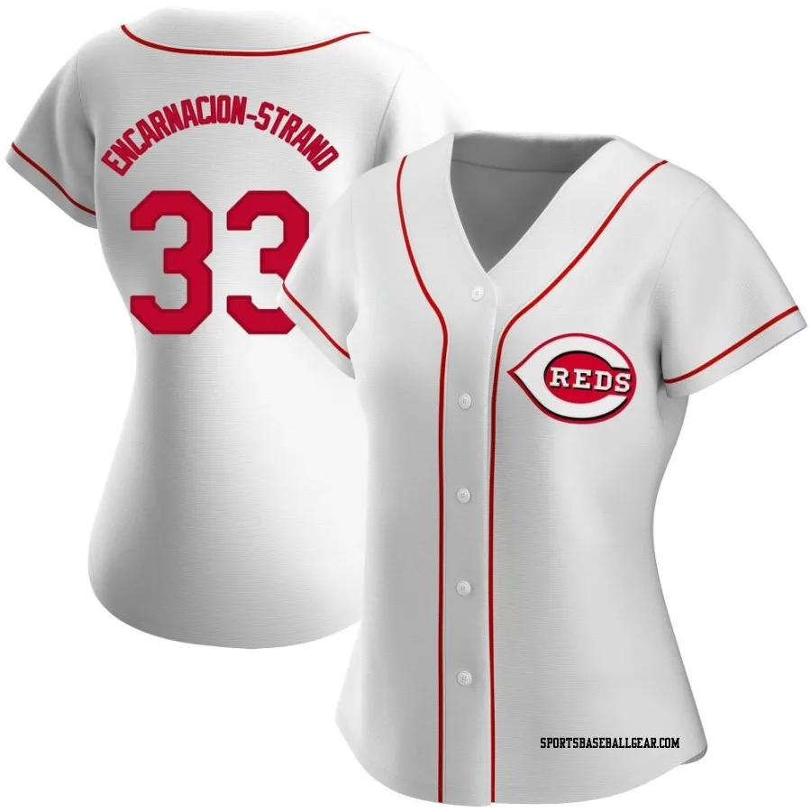 Christian Encarnacion-Strand Women's Cincinnati Reds White Authentic Home Jersey