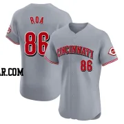 Christian Roa Men's Cincinnati Reds Gray Elite Road Jersey