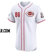 Christian Roa Men's Cincinnati Reds White Elite Home Patch Jersey