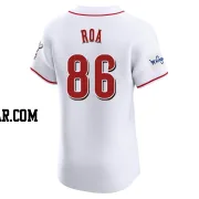 Christian Roa Men's Cincinnati Reds White Elite Home Patch Jersey