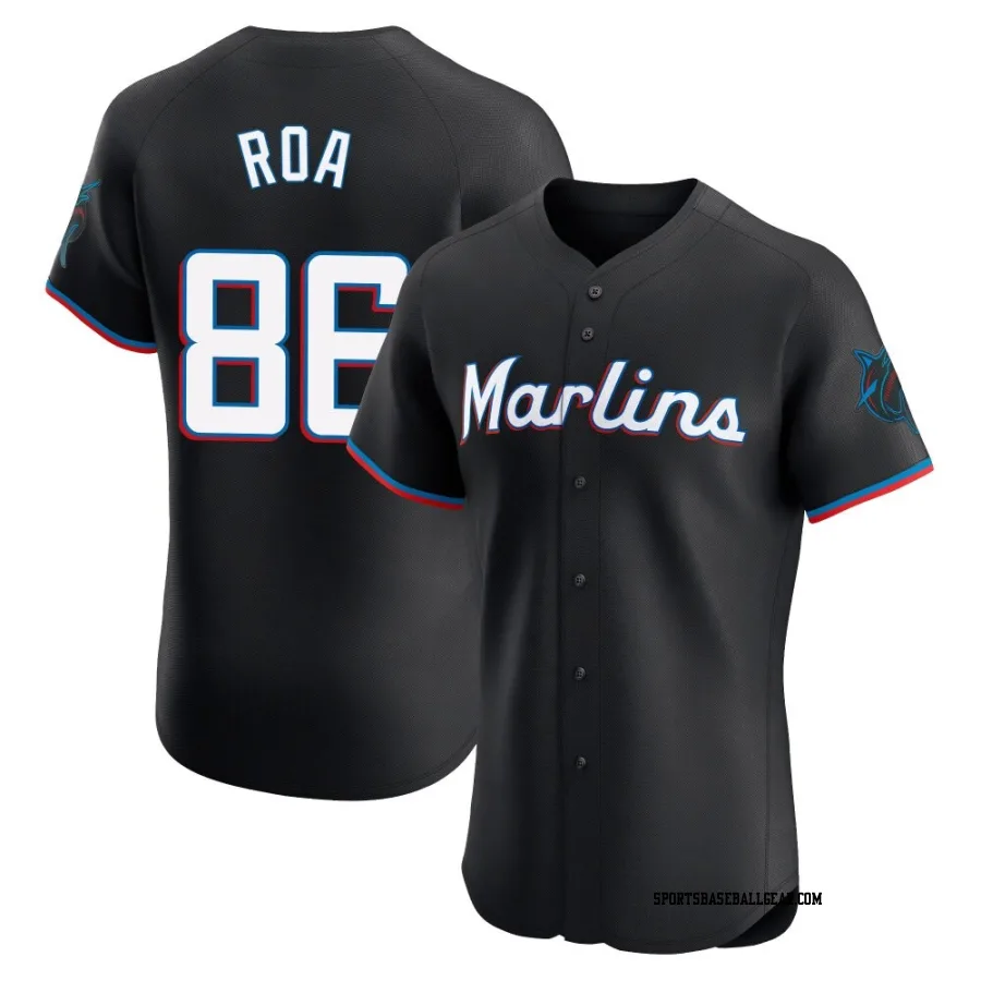 Christian Roa Men's Miami Marlins Black Elite Alternate Vapor Premier Jersey