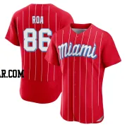 Christian Roa Men's Miami Marlins Red Authentic 2021 City Connect Jersey