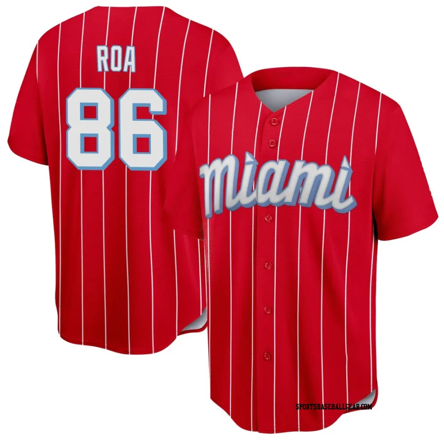 Christian Roa Men's Miami Marlins Red Replica 2021 City Connect Jersey