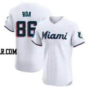 Christian Roa Men's Miami Marlins White Elite Home Patch Jersey