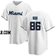 Christian Roa Men's Miami Marlins White Replica Home Jersey