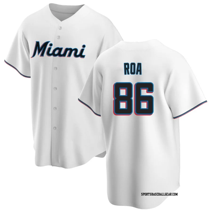 Christian Roa Men's Miami Marlins White Replica Home Jersey