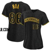 Christian Roa Women's Cincinnati Reds Black Authentic Snake Skin City Jersey