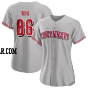 Christian Roa Women's Cincinnati Reds Gray Authentic Road Jersey