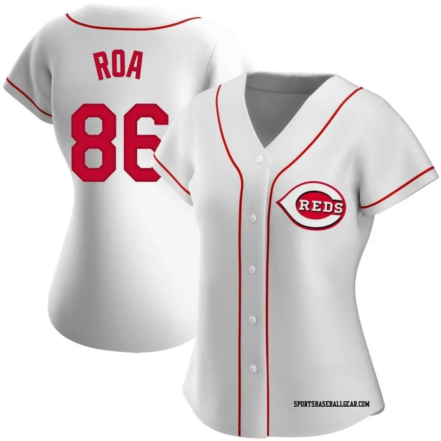 Christian Roa Women's Cincinnati Reds White Replica Home Jersey