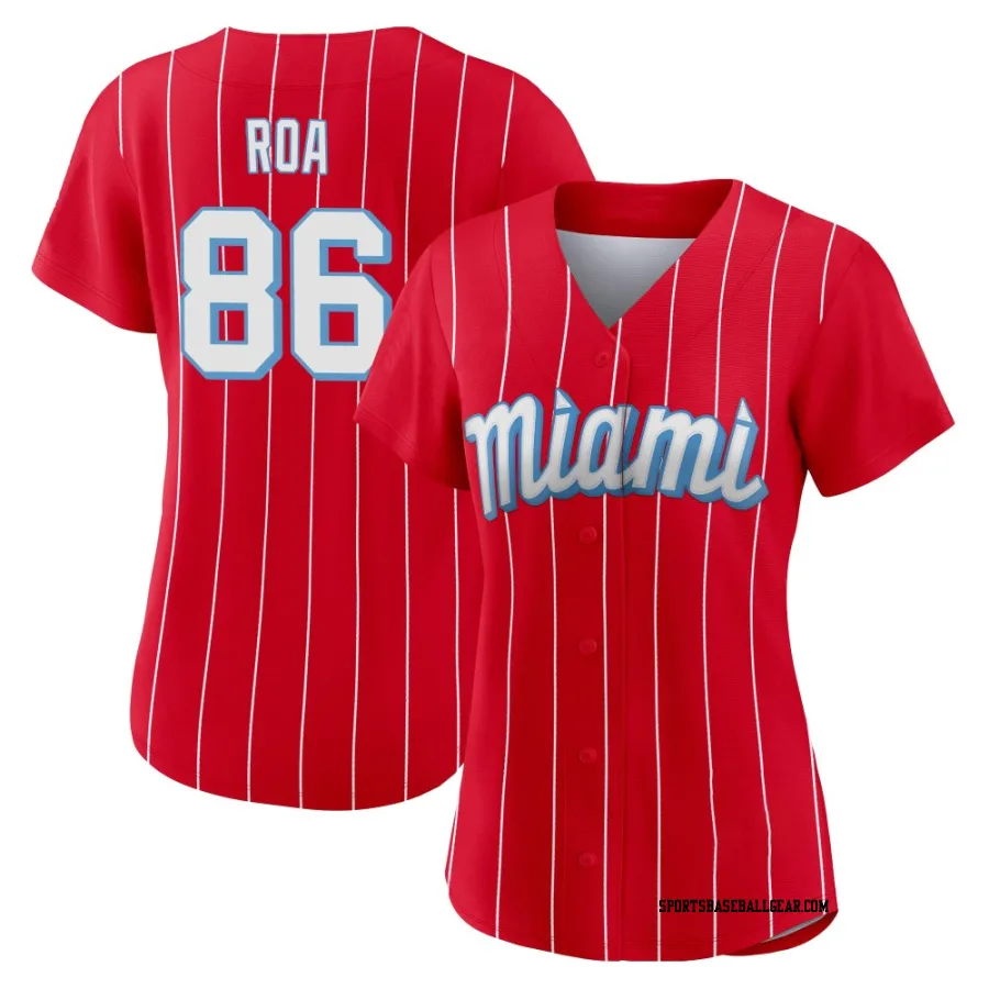 Christian Roa Women's Miami Marlins Red Authentic 2021 City Connect Jersey