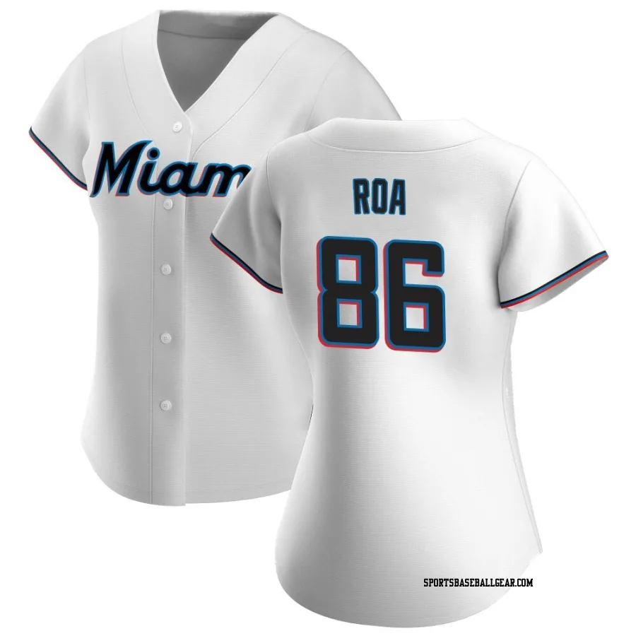 Christian Roa Women's Miami Marlins White Authentic Home Jersey