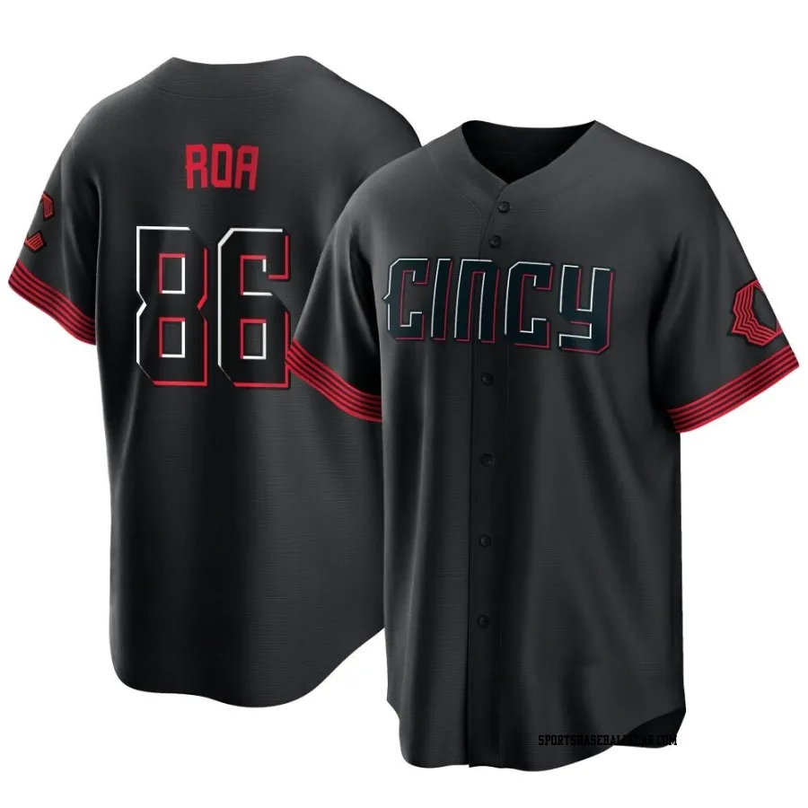 Christian Roa Youth Cincinnati Reds Black Replica 2023 City Connect Jersey